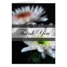 Merci blanc rougeoyant des chrysanthèmes 4 cartes de vœux