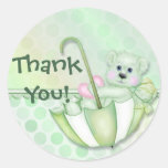 Merci de bébé de menthe d'ours de parapluie autocollants