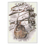 Merci de lapin de neige carte de vœux