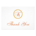 Merci de Monogam de cercle de point de K (orange/j invitations