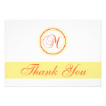 Merci de Monogam de cercle de point de M (orange/j invitations