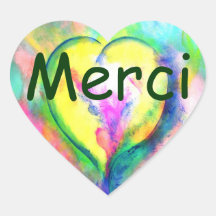 Merci du Coeur auto-collant Heart Sticker