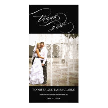 Merci élégant personnalisé de mariage de manuscrit cartes avec photo