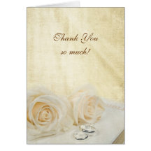 Merci épousant des roses carte de vœux