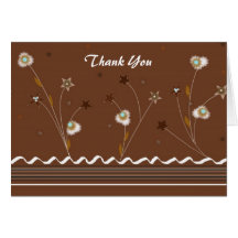 Merci floral brun chocolat cartes de vœux