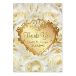 Merci floral de mariage de rose blanc cartes de visite professionnelles