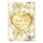Merci floral de mariage de rose blanc bristol personnalisé