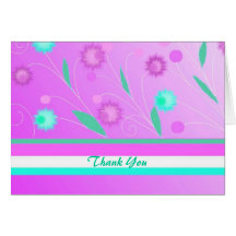 Merci floral pourpre carte de vœux