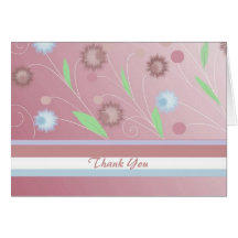 Merci floral rose cartes de vœux