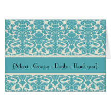 Merci Gracias Danke Thank You note card