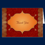 Merci indien doré de mariage de cadre de bord cartes