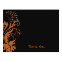 Merci orange brûlé de mariage de fougère de défile cartes postales