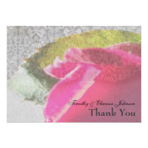 Merci personnalisé élégant de Rosebud de damassé Cartons D'invitation