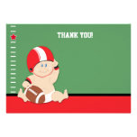 Merci plat de joueur de football de bébé (rouge/no invitations