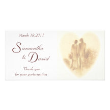 Merci romantique de mariage photocarte