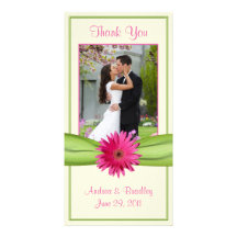 Merci rose Photocard de mariage de marguerite de G Photocartes Personnalisées