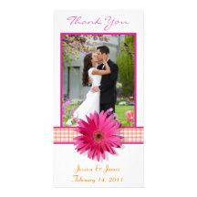 Merci rose Photocard de mariage de marguerite de G Photocarte Personnalisée