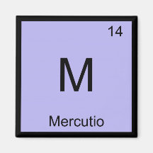 Mercutio Name Chemistry Element Periodic Table Fridge Magnet