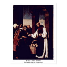 Mercy Of Fra Martin By Zurbaran De Francisco Post Card
