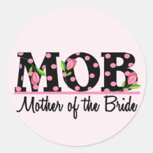 Mère du lettrage de tulipe de la jeune mariée (mod autocollants ronds