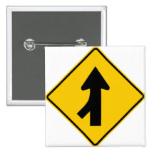 Merging Traffic Highway Sign (Left) Button