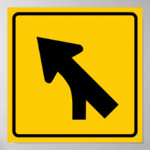 Merging Traffic Highway Sign (Left) Print