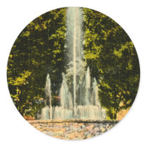 Merial Fountain, Central Park, Lansing, Michigan Round Stickers