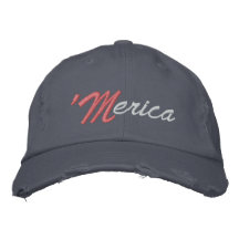 'MERICA EMBROIDERED BASEBALL CAP