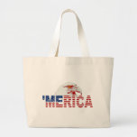 ‘MERICA USA Flag American Bald Eagle Tote Bag