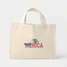‘MERICA USA Flag American Bald Eagle Tote Bag