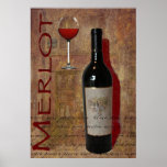 merlot wine poster posters