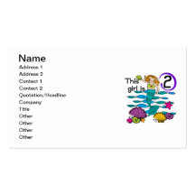Mermaid 2nd Birthday Tshirts and Gifts Business Card