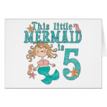 Mermaid 5th Birthday Invitations Greeting Card