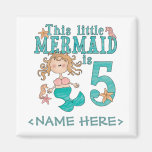 Mermaid 5th Birthday Refrigerator Magnet