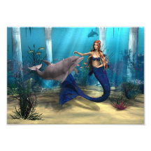 Mermaid and Dolphin Photo