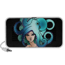 mermaid and octopus notebook speaker