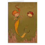 mermaid and seahorse card