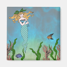 Mermaid and seal magnet