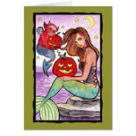 Mermaid and the devil greeting card