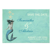 Mermaid Beach Coastal Save The Date Personalized Invites