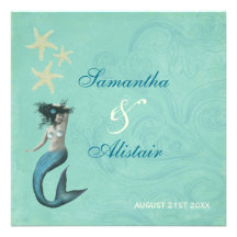 Mermaid Beach Coastal Wedding Invitation