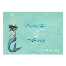 Mermaid Beach Coastal Wedding Invitation