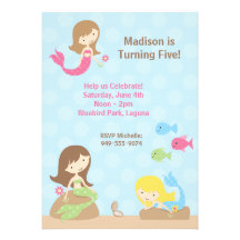 Mermaid Birthday Party Invitation