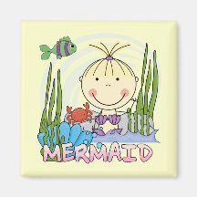 Mermaid Blonde Pony Tail Tshirts and Gifts Refrigerator Magnets