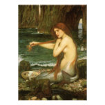Mermaid by JW Waterhouse, Victorian Mythology Art Personalized Announcements