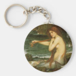 Mermaid by JW Waterhouse, Victorian Mythology Art Keychains