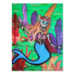 MERMAID DIA DE LOS MUERTOS POST CARDS
