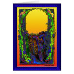 Mermaid Floral Sunrise Greeting Card