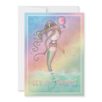 Mermaid Girls Birthday Party Invitations