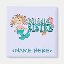 Mermaid Middle Sister Fridge Magnets